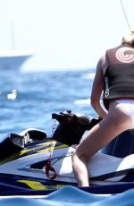 SOPHIE TURNER in Swimsuit at a Yacht in Italy 07/15/2019