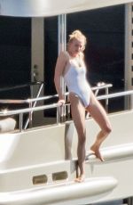 SOPHIE TURNER in Swimsuit at a Yacht in Italy 07/15/2019