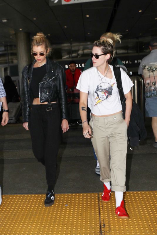 STELLA MAXWELL and KRISTEN STEWART at LAX Airport in Los Angeles 07/20/2019