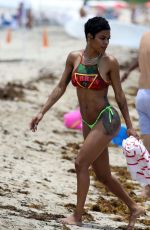 TEYANA TAYLOR in BIkini at a Beach in Miami 07/04/2019