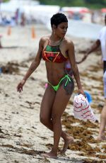 TEYANA TAYLOR in BIkini at a Beach in Miami 07/04/2019