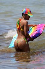 TEYANA TAYLOR in BIkini at a Beach in Miami 07/04/2019