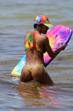 TEYANA TAYLOR in BIkini at a Beach in Miami 07/04/2019
