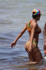 TEYANA TAYLOR in BIkini at a Beach in Miami 07/04/2019