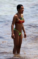 TEYANA TAYLOR in BIkini at a Beach in Miami 07/04/2019