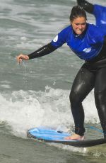 VICKY PATTISON Learns to Surf at Bondi Beach in Sydney 06/25/2019