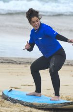 VICKY PATTISON Learns to Surf at Bondi Beach in Sydney 06/25/2019