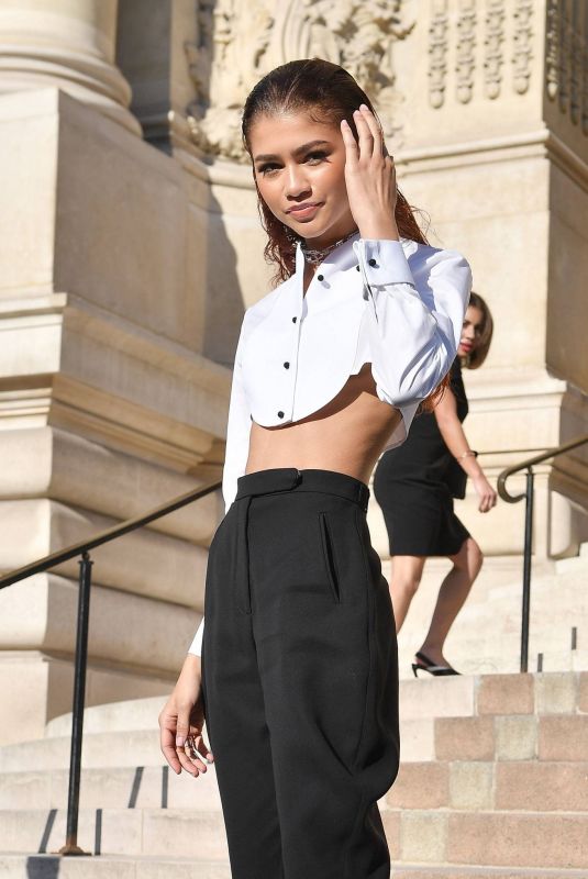 ZENDAYA at Giorgio Armani Prive Haute Couture Show at Paris Fashion Week 07/02/2019