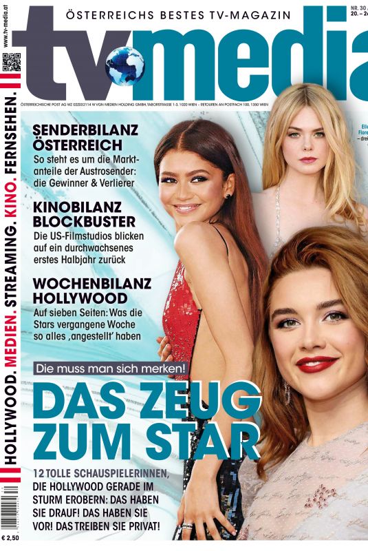 ZENDAYA, ELLE FANNING and FLORENCE PUGH in TV Media Magazine, July 2019