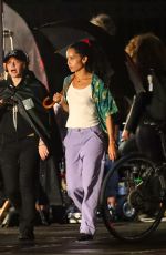 ZOE KRAVITZ on the Set of High Fidelity in New York 07/11/2019