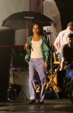 ZOE KRAVITZ on the Set of High Fidelity in New York 07/11/2019