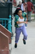 ZOE KRAVITZ on the Set of High Fidelity in New York 07/14/2019