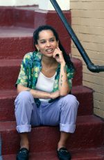 ZOE KRAVITZ on the Set of High Fidelity in New York 07/14/2019