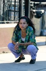 ZOE KRAVITZ on the Set of High Fidelity in New York 07/14/2019