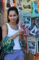 ZOE KRAVITZ on the Set of High Fidelity in New York 07/14/2019