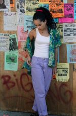 ZOE KRAVITZ on the Set of High Fidelity in New York 07/14/2019