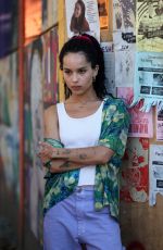 ZOE KRAVITZ on the Set of High Fidelity in New York 07/14/2019