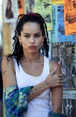 ZOE KRAVITZ on the Set of High Fidelity in New York 07/14/2019