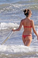 ALESSANDRA AMBROSIO in Red Bikini at a Beach in Malibu 08/31/2019