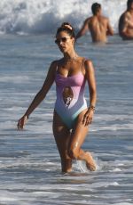 ALESSANDRA AMBROSIO in Swimsuit at a Beach in Santa Monica 08/25/2019