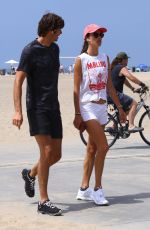 ALESSANDRA AMBROSIO Out at a Beach in Santa Monica 08/04/2019