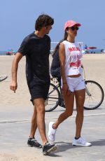 ALESSANDRA AMBROSIO Out at a Beach in Santa Monica 08/04/2019