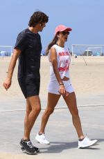 ALESSANDRA AMBROSIO Out at a Beach in Santa Monica 08/04/2019