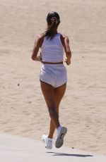 ALESSANDRA AMBROSIO Out Jogging at a Beach in Santa Monica 08/10/2019