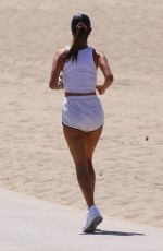 ALESSANDRA AMBROSIO Out Jogging at a Beach in Santa Monica 08/10/2019