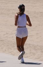ALESSANDRA AMBROSIO Out Jogging at a Beach in Santa Monica 08/10/2019