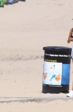 ALESSANDRA AMBROSIO Out Jogging at a Beach in Santa Monica 08/10/2019