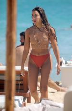 ALEXANDRA PASCALIDOU and GINA DIRAWI in Bikinis at a Beach in Mykonos 08/12/2019