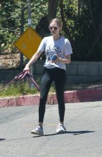 AMANDA SEYFRIED Out with Her Dog in Hollywood 08/02/2019