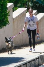 AMANDA SEYFRIED Out with Her Dog in Hollywood 08/02/2019