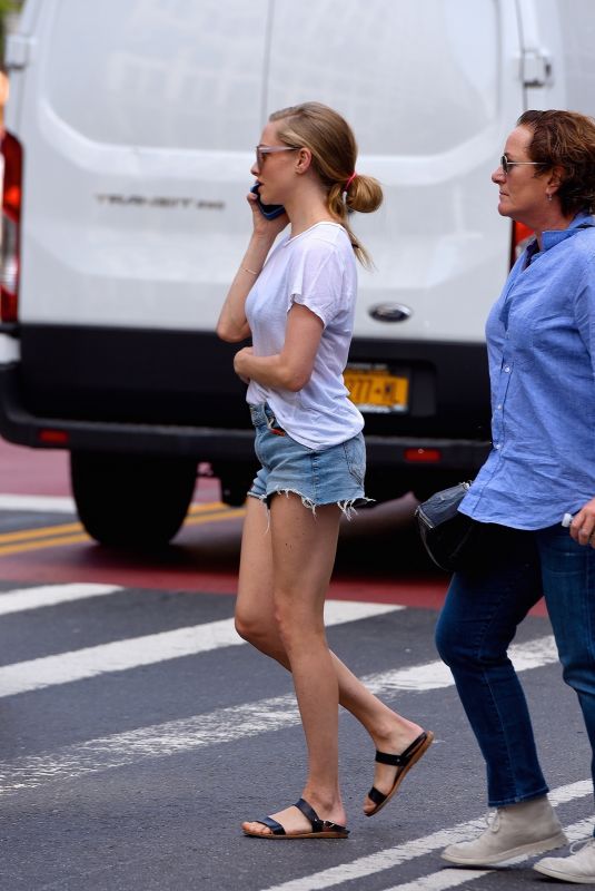 AMANDA SYEFRIED in Denim Shorts Out in New York 08/05/2019