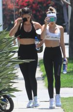 AMELIA and DELILAH HAMLIN in Tights Heading to a Gym in West Hollywood 08/07/2019