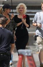 ANA DE ARMAS on the Set of Blonde in Los Angeles 08/29/2019