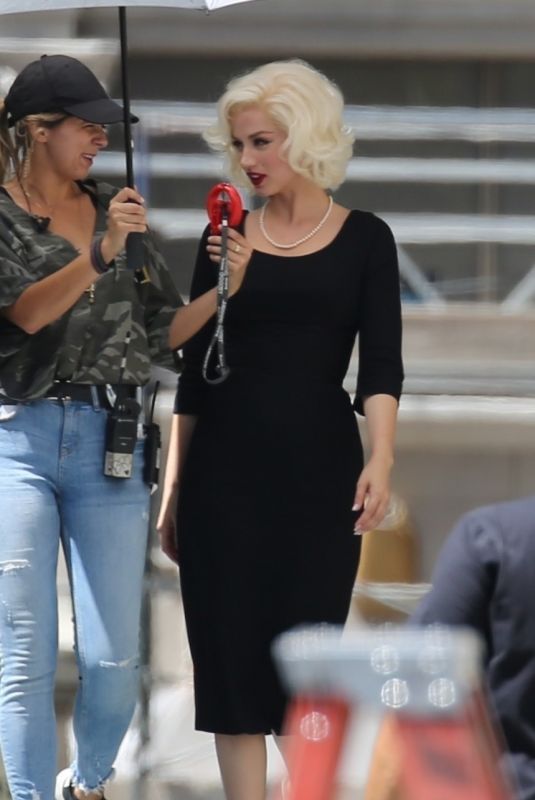 ANA DE ARMAS on the Set of Blonde in Los Angeles 08/29/2019