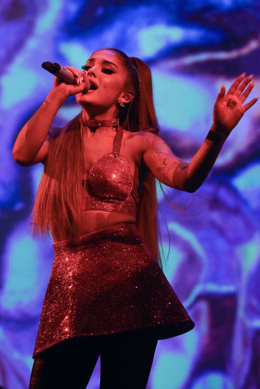 ARIANA GRANDE Performs at Her Sweetener World Tour at O2 Arena in London 08/17/2019