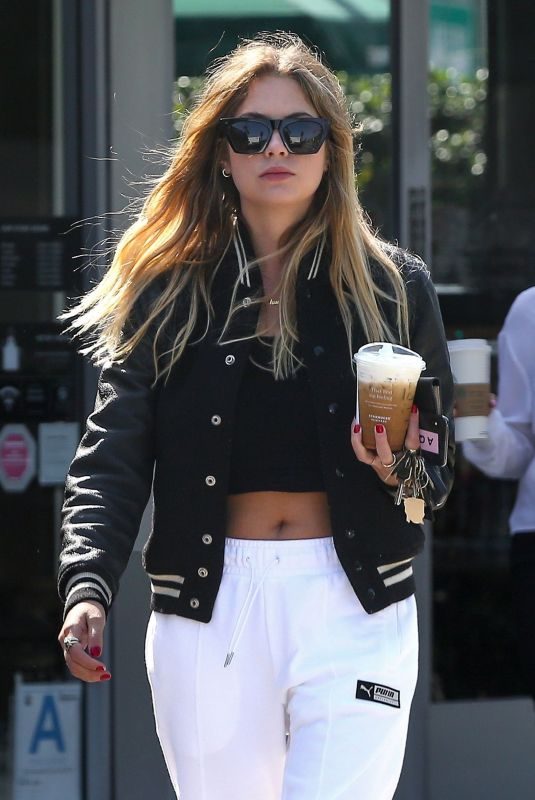 ASHLEY BENSON Leaves Starbucks in West Hollywood 08/08/2019