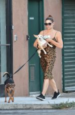 ASHLEY GREENE Out with Her Dogs in Studio City 08/05/2019