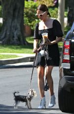 ASHLEY TISDALE Out with Her Dog in Los Angeles 08/17/2019