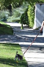 ASHLEY TISDALE Out with Her Dog in Los Angeles 08/17/2019