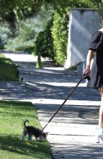 ASHLEY TISDALE Out with Her Dog in Los Angeles 08/17/2019