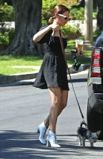 ASHLEY TISDALE Out with Her Dog in Los Angeles 08/17/2019