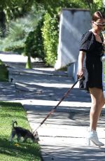ASHLEY TISDALE Out with Her Dog in Los Angeles 08/17/2019