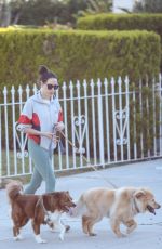 AUBREY PLAZA Out with Her Dogs in Los Angeles 08/22/2019