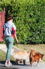 AUBREY PLAZA Out with Her Dogs in Los Angeles 08/22/2019