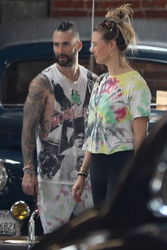 BEHATI PRINSLOO and Adam Levine Shopping Vintage Car in Los Angeles 08/15/2019