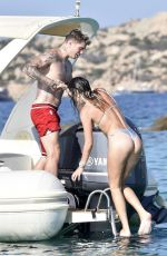 BELLA THORNE in Bikini and Beanjamin Mascolo at a Boat in Sardinia 08/21/2019